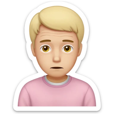 the embarrassed man in soft pink, beige and yellow pastel colors sticker