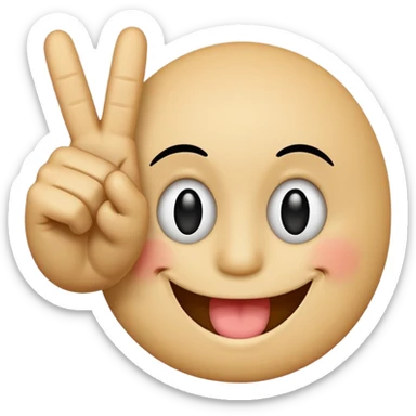 Een mix van een smiley die een middelvinger op steekt en deze: 🥰 sticker