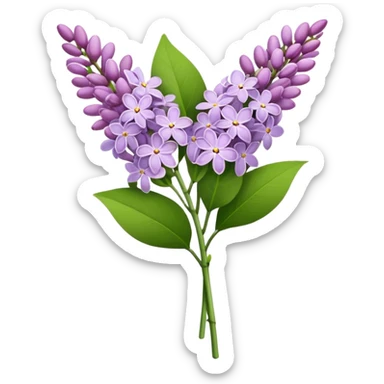 single bouquet lilac flower, straight stem sticker
