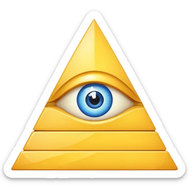 Pyramid with an eye on top as on the back of a dollar bill. Use color and make the eye very noticeable sticker