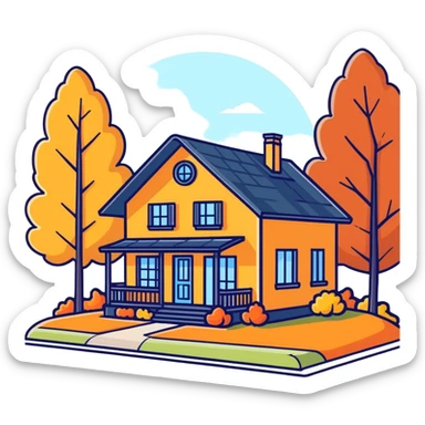 Cozy autumn home sticker