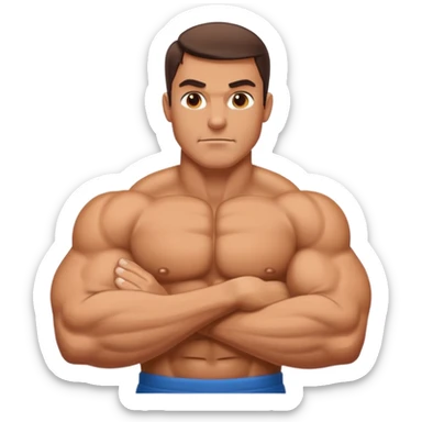 Strong man flexing sticker