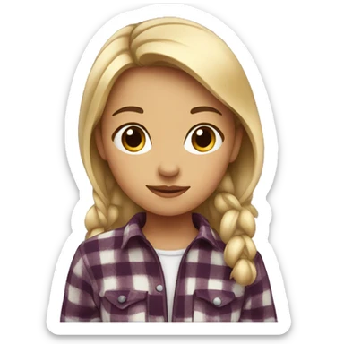 girl in plaid sticker