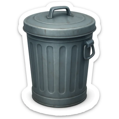 Draw a Pixar-style trash can. The trash can should be visible from the front and top. Do not use face, eye, and mouth. sticker