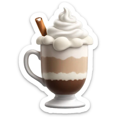 Hot chocolate with whipped cream and marshmallows sticker