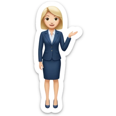 Female business woman standing full body sticker