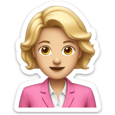 a white businesswoman in a pink suit sticker