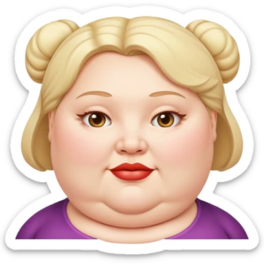 fat lady with double chin sticker