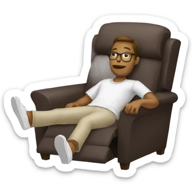 reclining in chair sticker