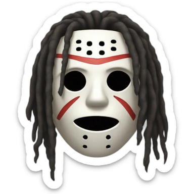 jason mask with dreads coming out sticker