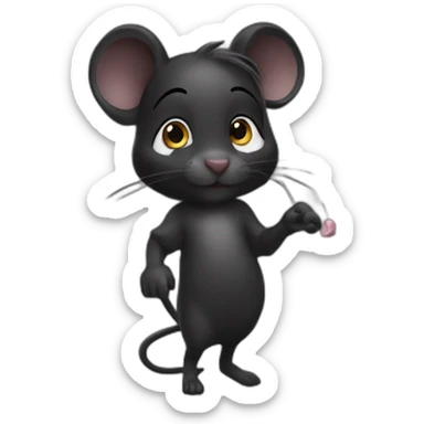 Une souris avec du maquillage et des cheveux noir sticker