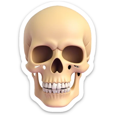 skeleton head, 3D style sticker