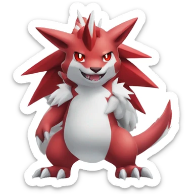 Full body cute cool Guilmon-Zoroark-Zangoose sticker