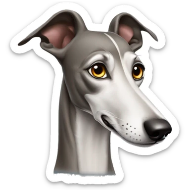 Russian greyhound dog with a very very long nose sticker