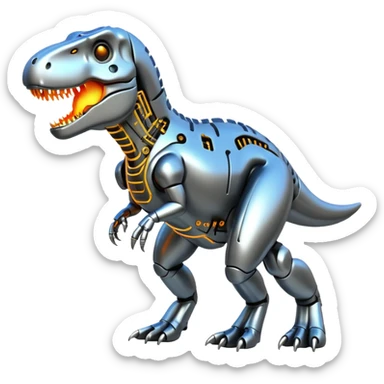 I want an icon combining a t-rex with AI sticker