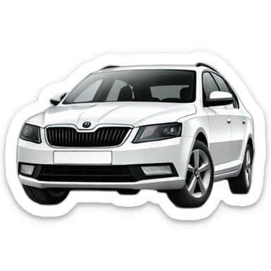 Skoda Octavia2 A5 white sticker