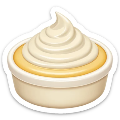 A white cream, soft and thick, glossy and rich, realistic, high detail, simple composition, isolated on white background, centered composition
 sticker