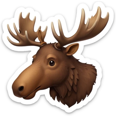 Moose head with no eyes and antlers  sticker
