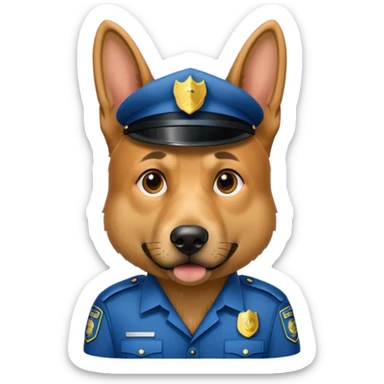 German shepherd police dog sticker