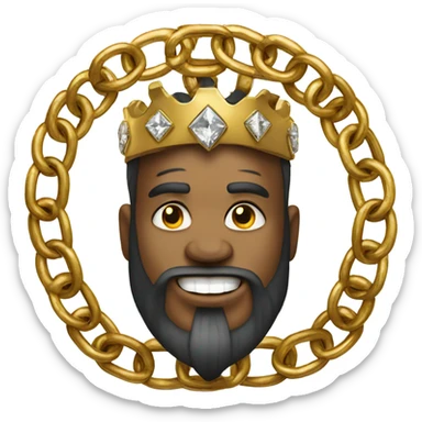 A god wearing god chains has gold teeth and various diamonds  sticker
