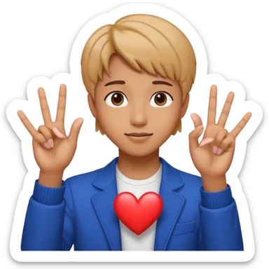 Bts hand pose and heart place mid of fingers sticker