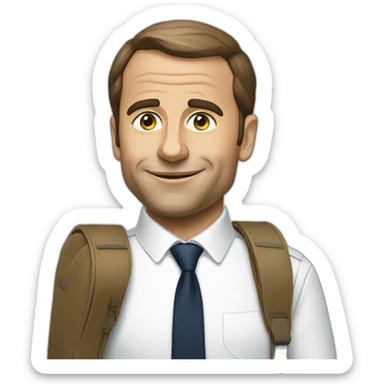 macron avec un sac poubelle sticker