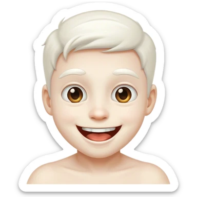 very happy boy whit white skin sticker
