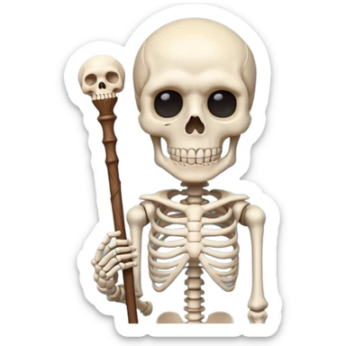 Skeleton Teacher with a stick in his hand  sticker