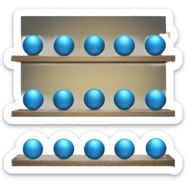 shelves with blue orb prophecies sticker