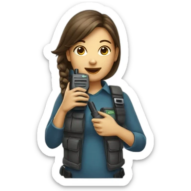 girl with walkie talkie sticker
