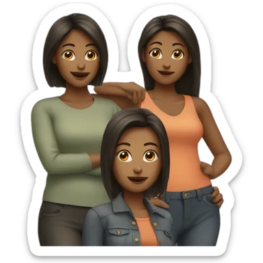three female friends sticker