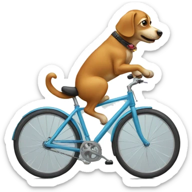 Dog on a bike  sticker