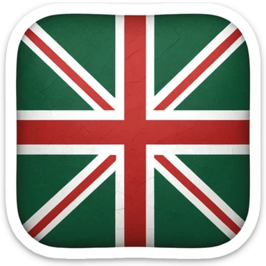 British flag but deep green instead of blue colour  sticker