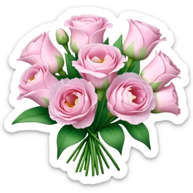 Beautiful light pink flower Eustoma bouquet  sticker