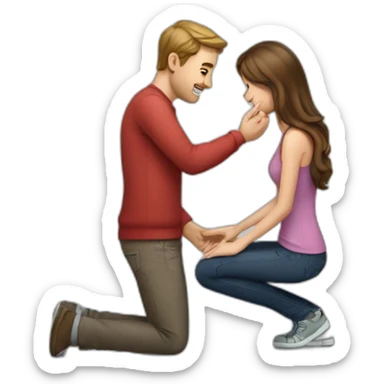 A guy is on his knee and proposing his girlfriend sticker