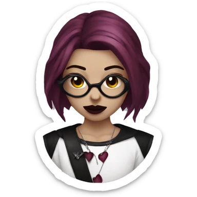 Goth heart burgundy  sticker