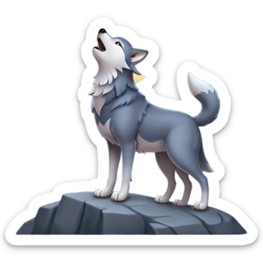 Wolf howling at the moon sticker