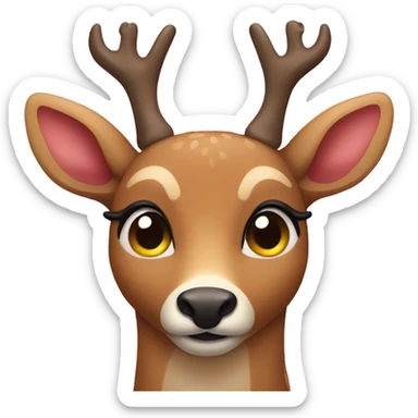 Deer with heart eyes sticker