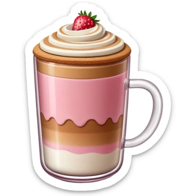 strawberry biscoff milk coffee sticker