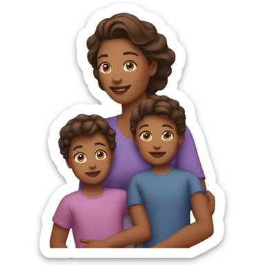 mother with children  sticker