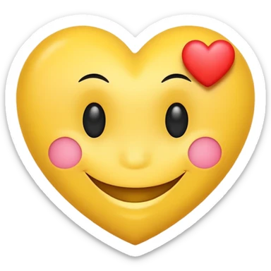 Smiley face with heart sticker