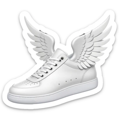 white sneakers with white wings sticker