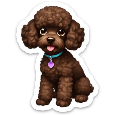 dark brown toy poodle sticker