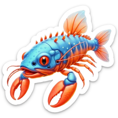Mutant axolotl mixed with a lobster  sticker