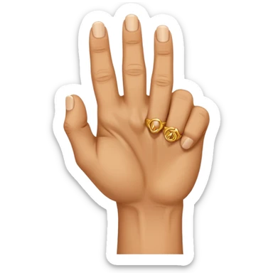 hand emoji in a fist with the ring and middle finger sticking out sticker