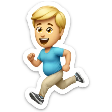 running pregnant man, a very round round big big pregnant belly sticker