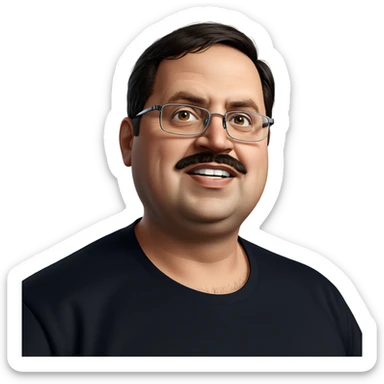 male with glasses and mustache sticker