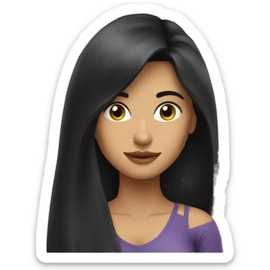 a hot girl with dark long hair. she is latina. she is fit sticker