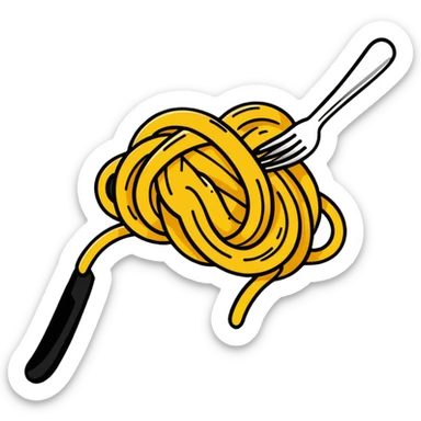 twirled spaghetti on a fork sticker