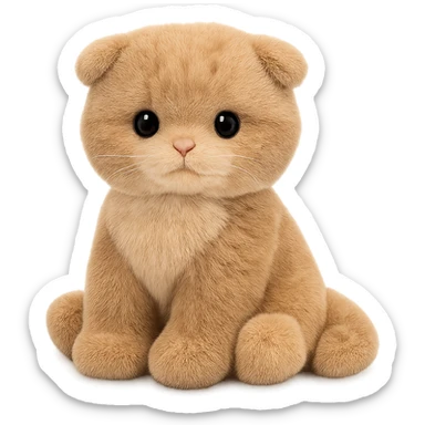 cute scottish fold kitty jellycat plushie sticker